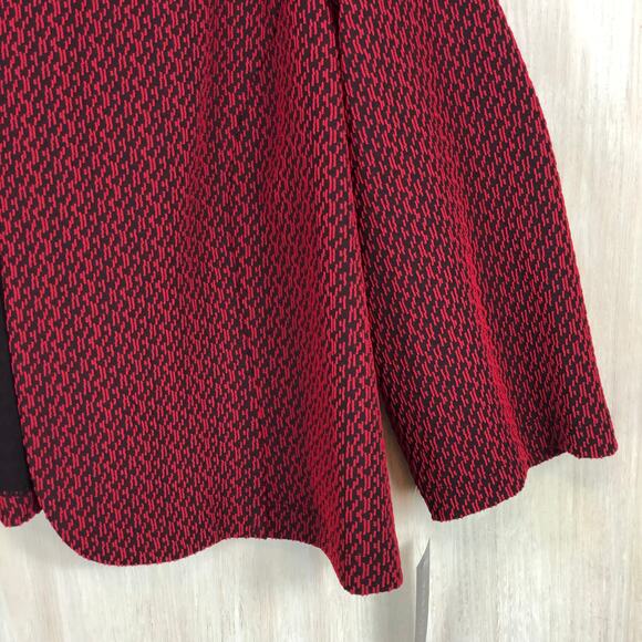 NWT Perceptions Red Cozy Knit Open Front Textured Layer Cardigan Sweater Plus 3X - Picture 2 of 10